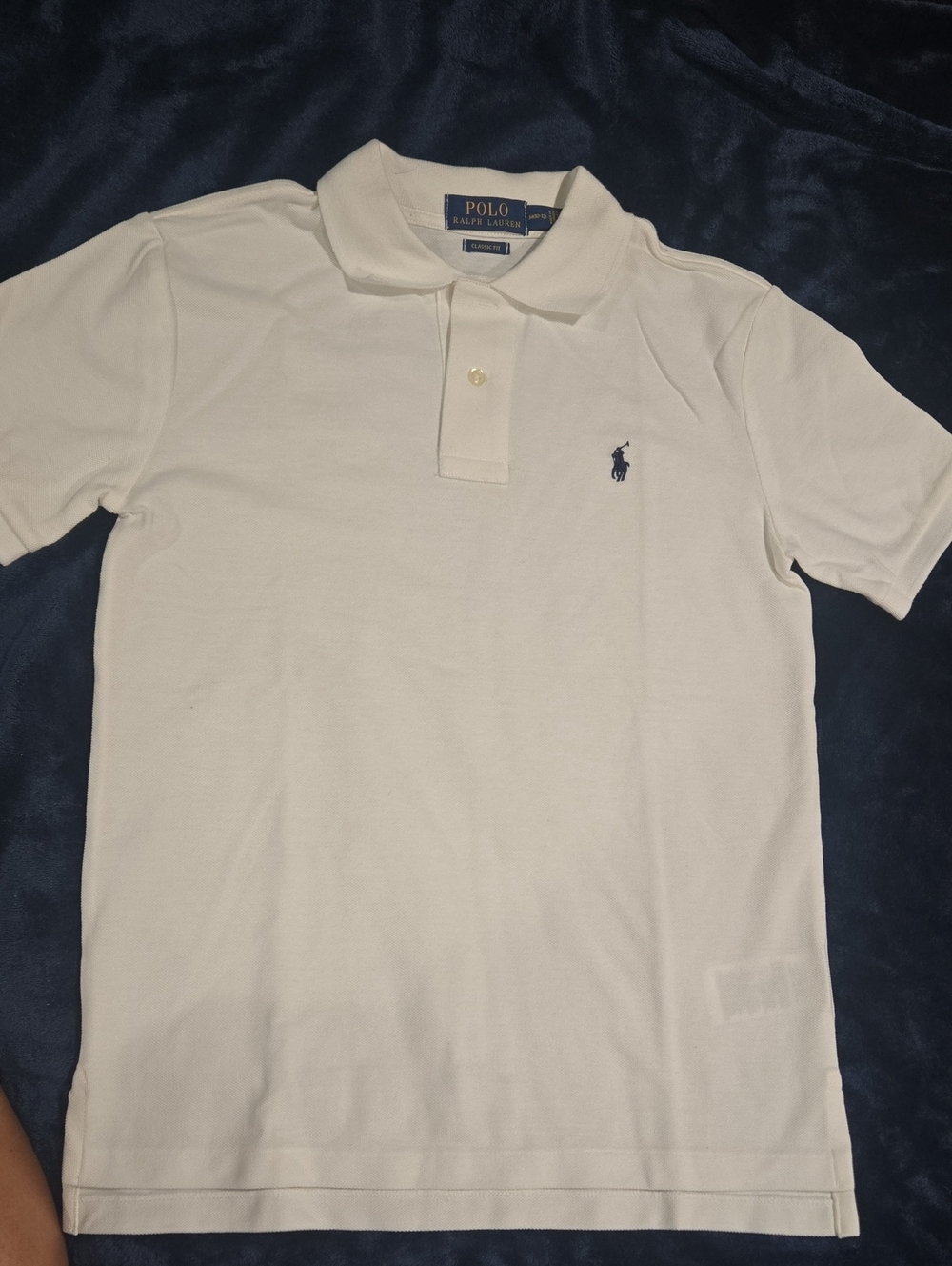 Polo by Ralph Lauren White Polo with Navy Embroidered Pony